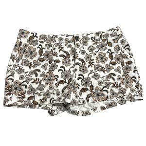 a.n.a. A New Approach Womens Shorts Size 14 Mid Rise Twill Shortie Short Floral